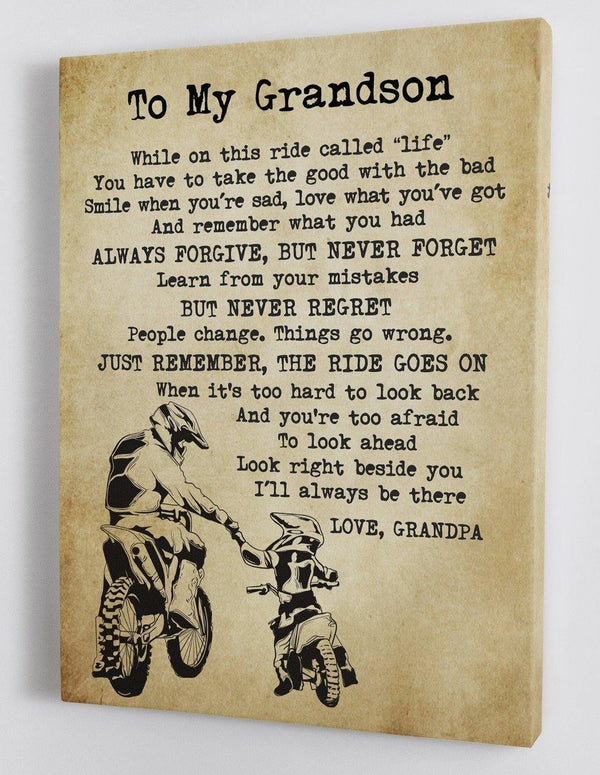 To My Grandson - From Grandpa - Canvas Gift GPS003 - DivesArt LLC